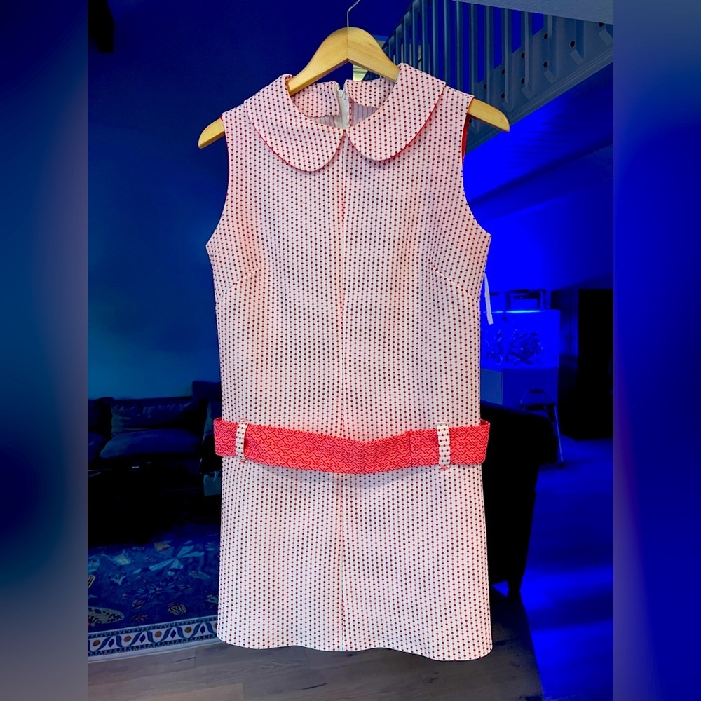 1950s inspired red and White Polka Dot Dress